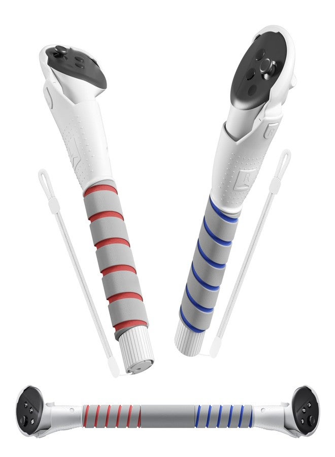 Saqico 2 in 1 Long Arms & Handle Attachments Compatible with Oculus Quest 3/3S Hand Controllers, VR Gorilla Tag Long Arms/Stick Extension Grips for Meta Quest 3/3S Accessories for Beat Saber Golf Club Game - Image 1